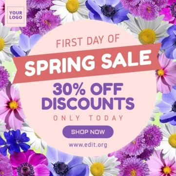 Crie um pôster de liquidação de primavera