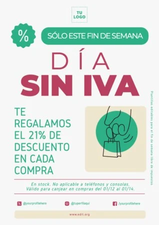 Edita un flyer de Día sin IVA