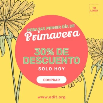 Crea un cartel de rebajas de primavera