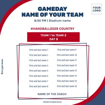 Edit a Handball template