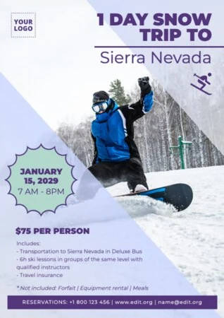 Modifier une affiche de ski et de neige