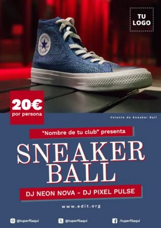 Edita un flyer de Fiesta de Sneakers