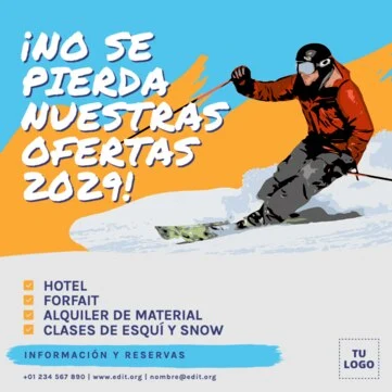 Edita un folleto para un viaje de esquí