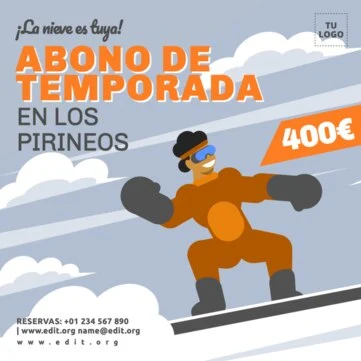 Edita un folleto para un viaje de esquí