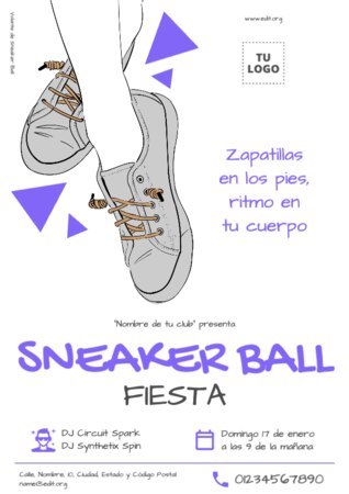 Edita un flyer de Fiesta de Sneakers