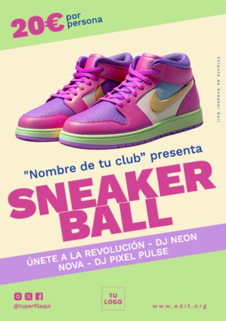 Edita un flyer de Fiesta de Sneakers