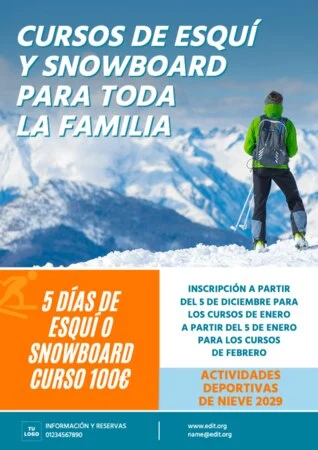 Edita un folleto para un viaje de esquí