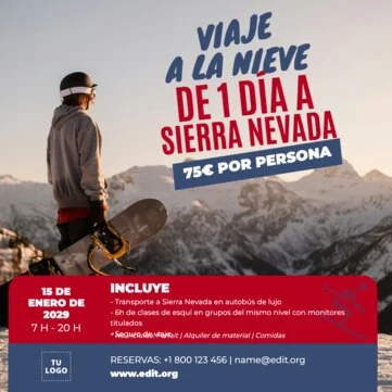 Edita un letrero para tiendas de material de montaña