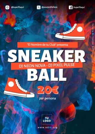 Edita un flyer de Fiesta de Sneakers