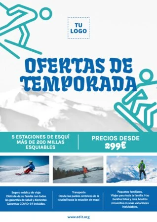 Edita un folleto para un viaje de esquí