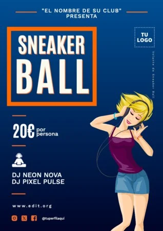 Edita un flyer de Fiesta de Sneakers