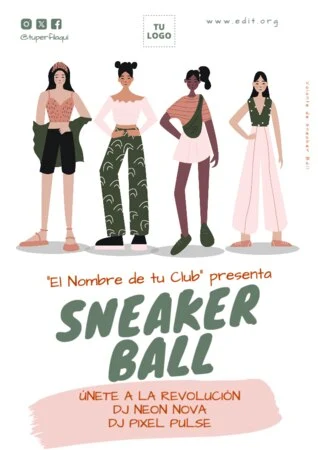 Edita un flyer de Fiesta de Sneakers