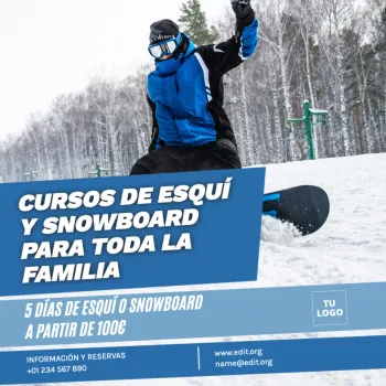 Edita un folleto para un viaje de esquí