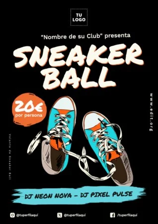 Edita un flyer de Fiesta de Sneakers