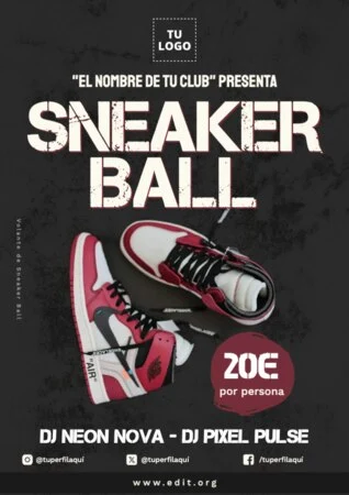Edita un flyer de Fiesta de Sneakers