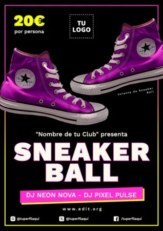 Edita un flyer de Fiesta de Sneakers