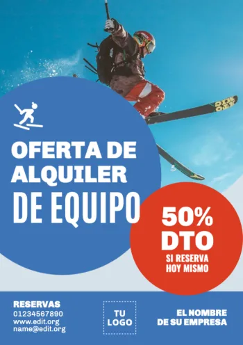 Edita un folleto para un viaje de esquí
