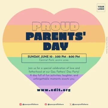 Edite um template sobre o Dia do Orgulho LGBTQI