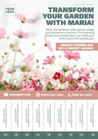 Bearbeite einen Flyer für ein Gartencenter