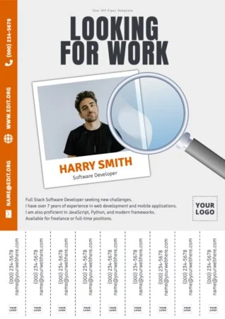 Edit a Tear Tab flyer template
