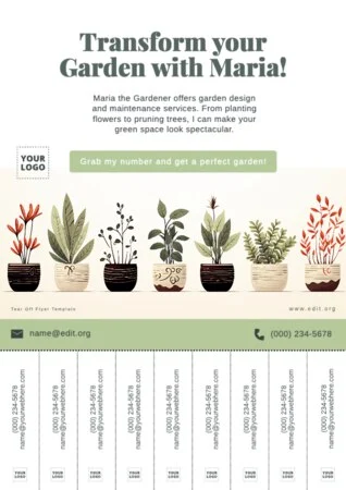 Bearbeite einen Flyer für ein Gartencenter