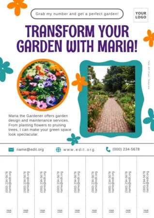 Bearbeite einen Flyer für ein Gartencenter