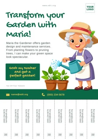 Bearbeite einen Flyer für ein Gartencenter