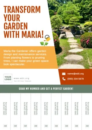 Bearbeite einen Flyer für ein Gartencenter