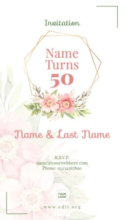 Edit a Sweet 16 flyer