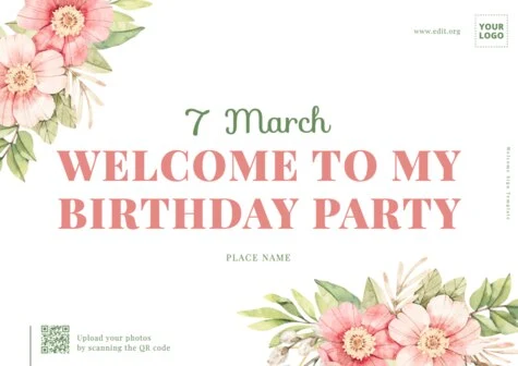 Edit a Sweet 16 flyer