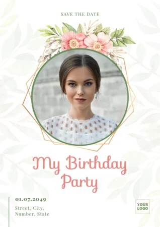 Edit a Sweet 16 flyer