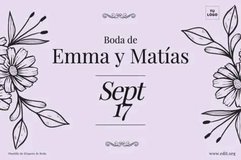 Edita una etiqueta de boda