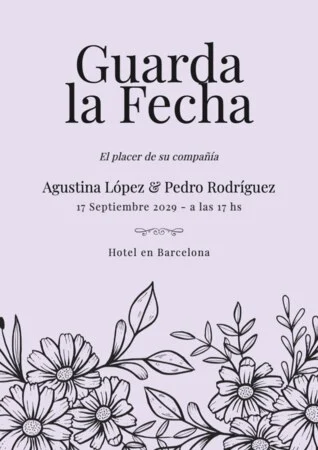 Edita una plantilla Save the Date