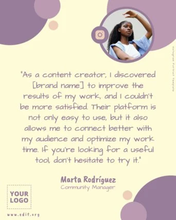 Edit a Testimonial template