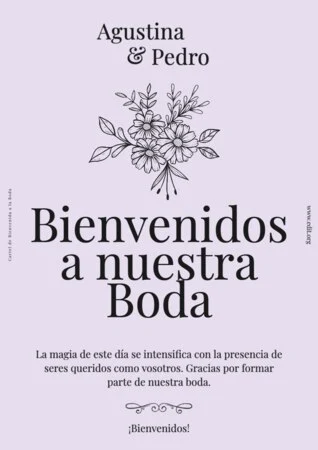 Edita un letrero de Bienvenida de Boda