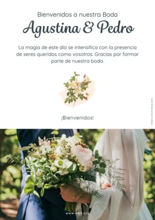 Edita un letrero de Bienvenida de Boda