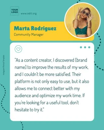 Edit a Testimonial template