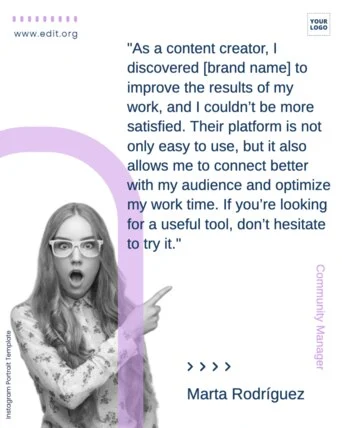 Edit a Testimonial template