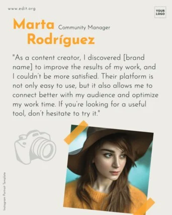 Edit a Testimonial template