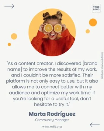Edit a Testimonial template