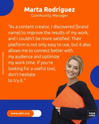 Edit a Testimonial template