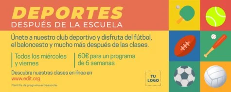 Edita un flyer de extraescolares