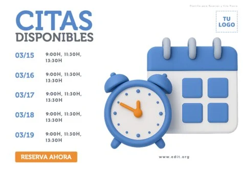 Edita un Horario de Vacaciones