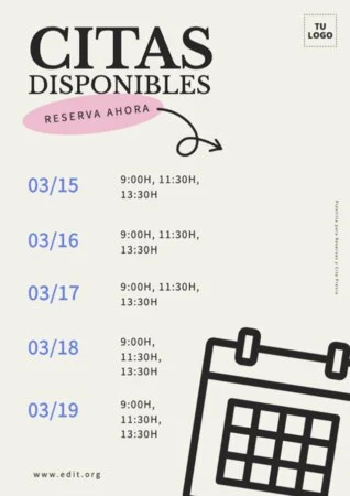 Edita un Horario de Vacaciones