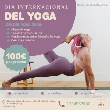 Edita flyers del Día del Yoga