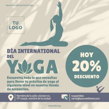 Edita flyers del Día del Yoga