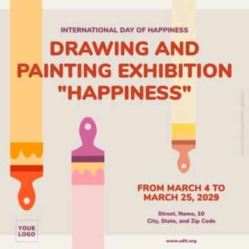 Edit a banner with Happiness Day quotes