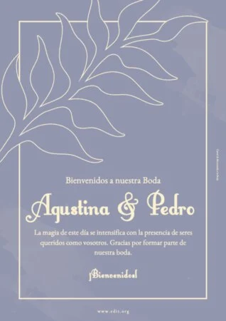 Edita un letrero de Bienvenida de Boda