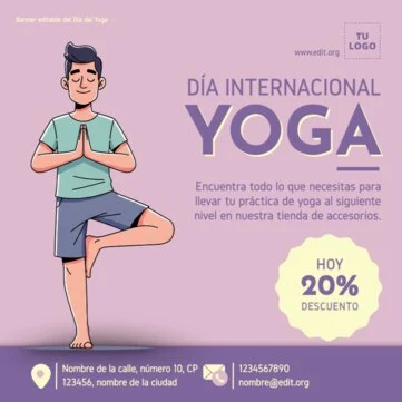 Edita flyers del Día del Yoga