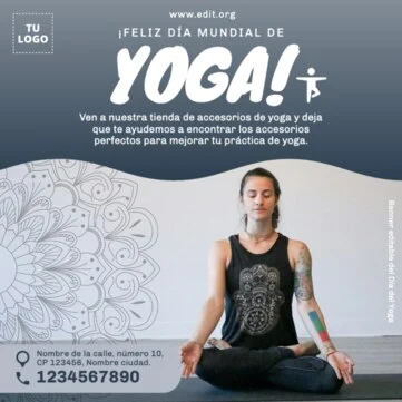 Edita flyers del Día del Yoga